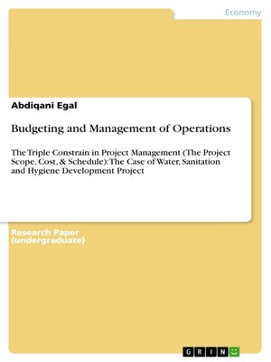 cover image of Budgeting and Management of Operations